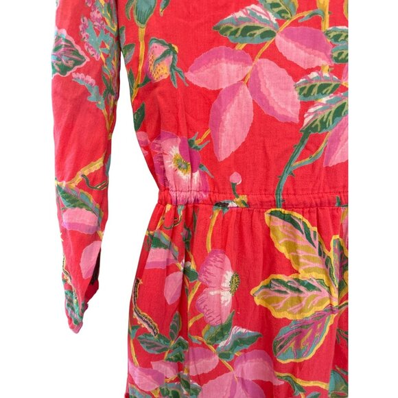 Banjanan Womens Paradise Pink Voile Bazaar Dress Medium Retail 380 Tropical Chic - Picture 4 of 6